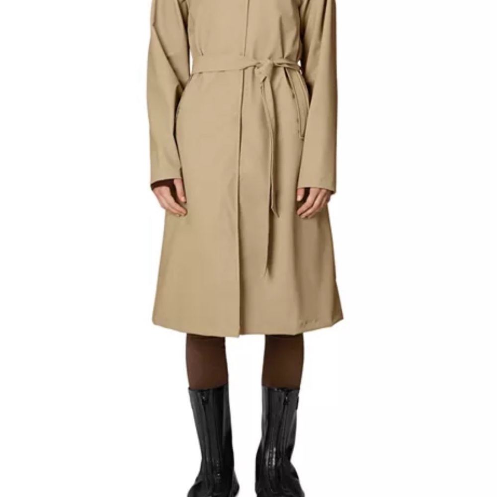Rains A-Line Longer W Jacket sand